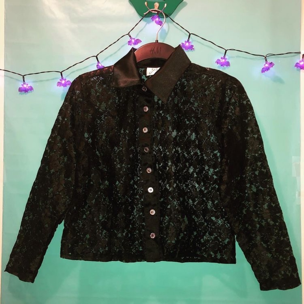 Lace button up